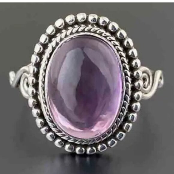 d'vine Products Jewelry - Bohemian Style Purple Lab Created Gemstone with Electro-Plated White Gold